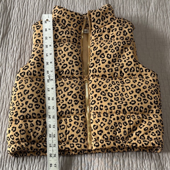 Derek Heart Girls Leopard Print Puffer Vest - Size 10 - Picture 5 of 7